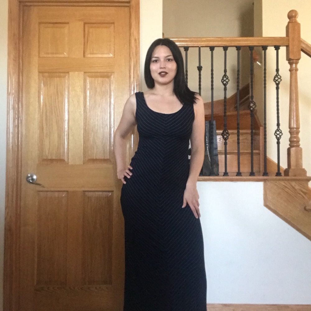 Merona blue and black maxi dress